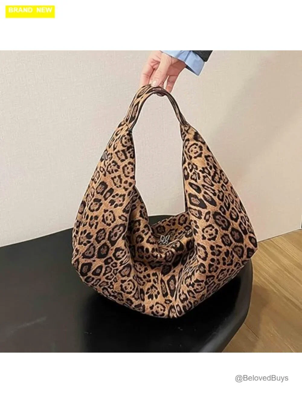 Large Slouchy Tote Bag, Faux Suede Hobo Shoulder Bag, Travel Gym Commuter